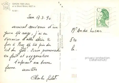 AK / Ansichtskarte Giron et le Mont Blanc vue aerienne Giron