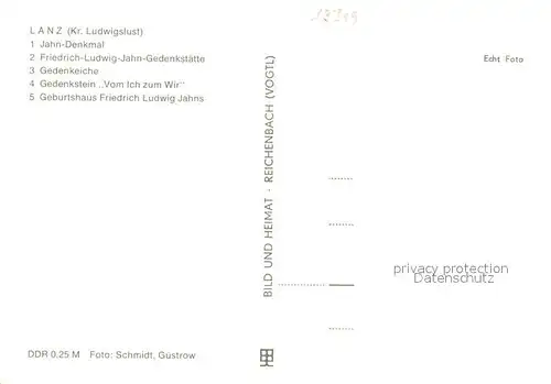 AK / Ansichtskarte Lanz_Ludwigslust Friedrich Ludwig Jahn Gedenkstaetten 