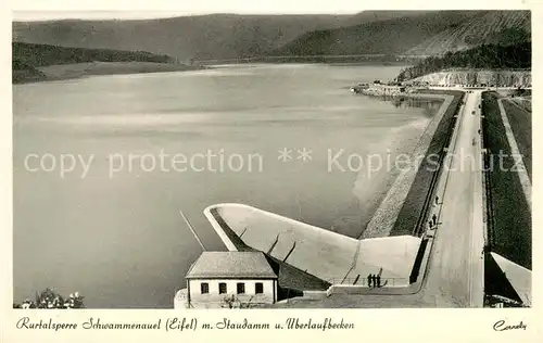 AK / Ansichtskarte Heimbach_Eifel Rurtalsperre Schwammenauel Staudamm ueberlaufbecken Heimbach Eifel