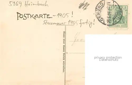 AK / Ansichtskarte Urfttalsperre Sperrmauer Stausee Urfttalsperre