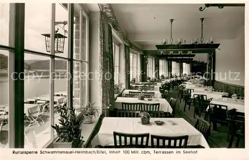 AK / Ansichtskarte Heimbach_Eifel Restaurant an der Rurtalsperre Schwammenauel Terrassen im Seehof Heimbach Eifel