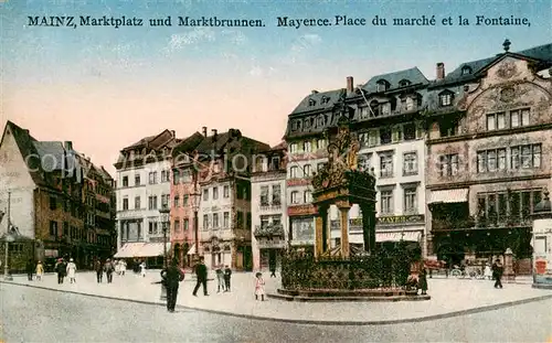 AK / Ansichtskarte Mainz_Rhein Marktplatz und Marktbrunnen Mainz Rhein