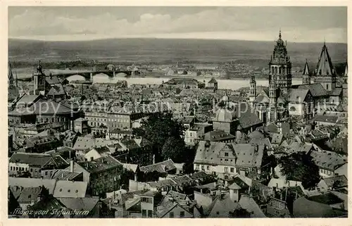 AK / Ansichtskarte Mainz_Rhein Blick vom Stephansturm Mainz Rhein