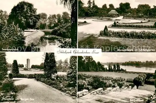 AK / Ansichtskarte Buer_Gelsenkirchen Seerosenteich Blumenbeete Schlossgarten Ehrenmal Berger See Buer Gelsenkirchen