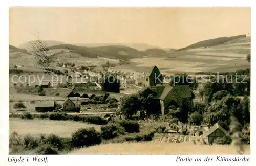 AK / Ansichtskarte Luedge Panorama mit Kilianskirche Luedge
