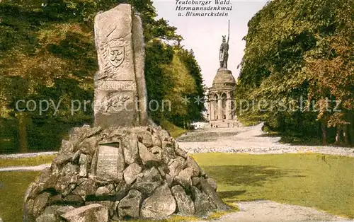 AK / Ansichtskarte Teutoburgerwald Hermannsdenkmal und Bismarckstein Teutoburgerwald