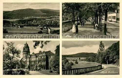 AK / Ansichtskarte Detmold Hermannsdenkmal Allee Schloss Nach Hiddesen Detmold