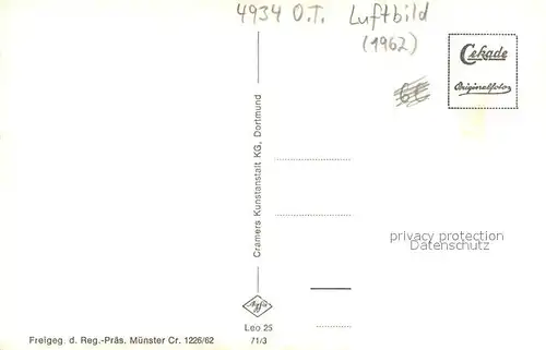 AK / Ansichtskarte Leopoldstal_Lippe Fliegeraufnahme Leopoldstal_Lippe