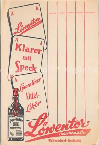 AK / Ansichtskarte Wattenscheid Brennerei Loewentor Fleischhauer Wattenscheid