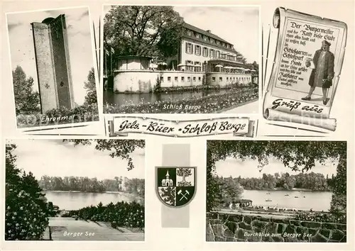 AK / Ansichtskarte Buer_Gelsenkirchen Ehrenmal Schloss Berge Berger See Panorama Buer Gelsenkirchen