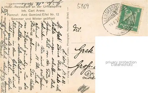 AK / Ansichtskarte Heimbach_Eifel Hotel Restaurant an der Urfttalsperre Sperrmauer Heimbach Eifel