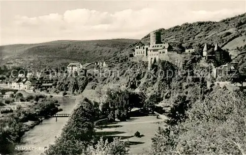 AK / Ansichtskarte Heimbach_Eifel Panorama Blick zur Burg Hengebach Heimbach Eifel