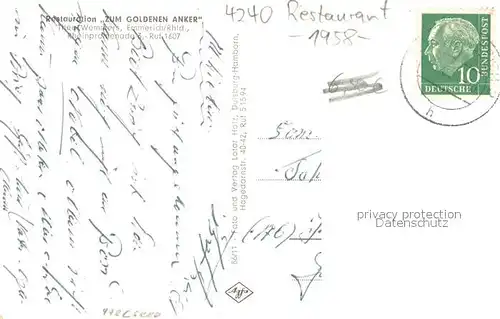 AK / Ansichtskarte Emmerich_Rhein Blick ueber den Rhein zur Stadt Restauration Zum goldenen Anker Emmerich Rhein