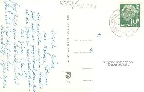 AK / Ansichtskarte Bottrop Stadtgarten Overbeckshof Wasserspiele Statue Bottrop