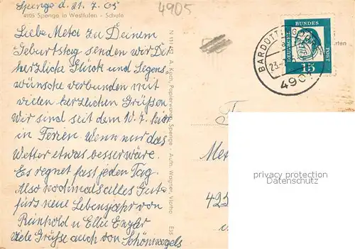 AK / Ansichtskarte Spenge Schule Spenge