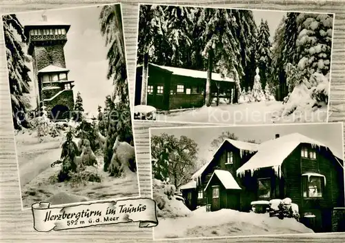 AK / Ansichtskarte Bad_Homburg Herzbergturm im Taunus mit Herzberg Gaststaette Bad_Homburg