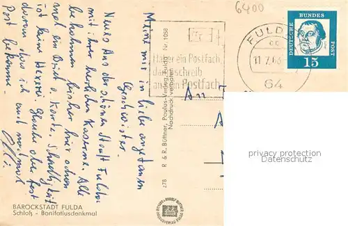 AK / Ansichtskarte Fulda Bonifatiusdenkmal Fulda