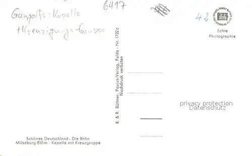 AK / Ansichtskarte Rhoen_Region Gangolfs Kapelle Kreuzigungs Gruppe Rhoen Region