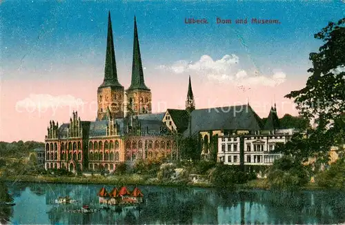 AK / Ansichtskarte Luebeck Dom und Museum Kuenstlerkarte Luebeck