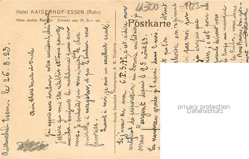 AK / Ansichtskarte Essen_Ruhr Konferenz Zimmer Hotel Kaiserhof Essen_Ruhr
