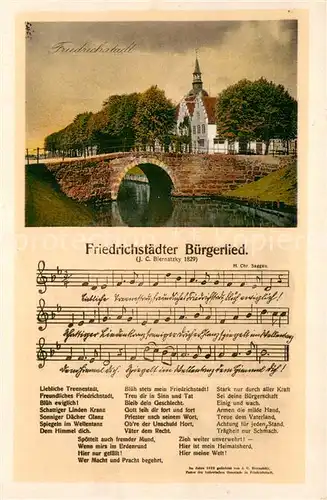 AK / Ansichtskarte Friedrichstadt_Eider Buergerlied Notenblatt Friedrichstadt_Eider