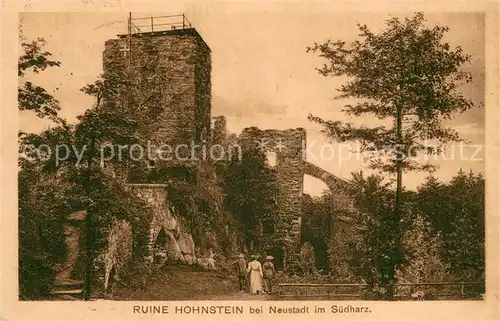 AK / Ansichtskarte Neustadt_Harz Ruine Hohnstein Neustadt_Harz