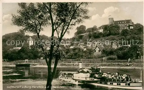 AK / Ansichtskarte Herstelle_Weser Burg Herstelle Weserpartie Herstelle_Weser
