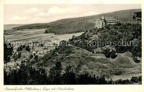 AK / Ansichtskarte Schwalenberg Panorama mit Blick zur Schwalenburg Erbauer Graf Volkwin III von Schwalenberg Schwalenberg