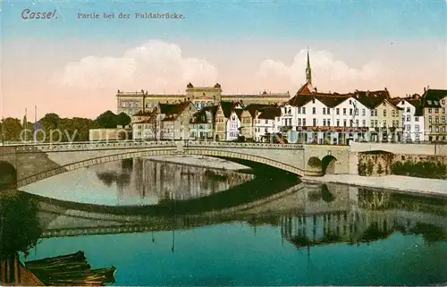 AK / Ansichtskarte Cassel_Kassel Partie an der Fuldabruecke Cassel Kassel
