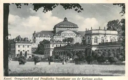 AK / Ansichtskarte Kassel Orangerieschloss und Preussisches Staatstheater  Kassel