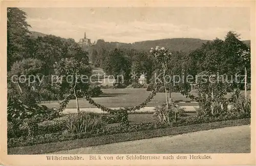 AK / Ansichtskarte Wilhelmshoehe_Kassel Blick von der Schlossterrasse zum Herkules Wilhelmshoehe Kassel