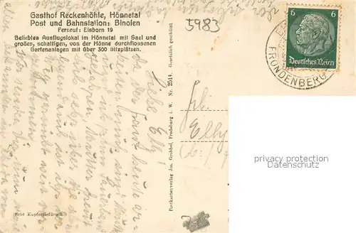 AK / Ansichtskarte Binolen Partie bei der Reckenhoehle Binolen