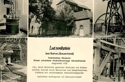 AK / Ansichtskarte Balve Luisenhuette Kolbengeblaese Hochofenabstich Dampfmaschine Giesserei Balve