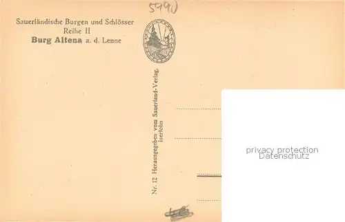 AK / Ansichtskarte Altena_Lenne Burg Altena Treppe Eingang Altena_Lenne