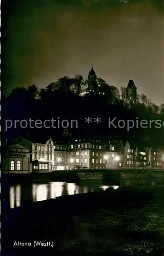 AK / Ansichtskarte Altena_Lenne bei Nacht mit Burg Altena Altena_Lenne