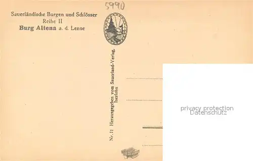 AK / Ansichtskarte Altena_Lenne Burg Altena Altena_Lenne