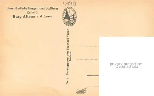 AK / Ansichtskarte Altena_Lenne Burg Altena Tor Altena_Lenne