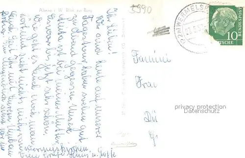 AK / Ansichtskarte Altena_Lenne Panorama mit Burg Altena_Lenne