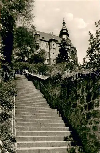 AK / Ansichtskarte Marburg_Lahn Schlosstreppe und Schloss Marburg_Lahn