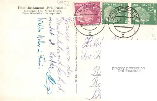 AK / Ansichtskarte Porta_Westfalica Kaiser Wilhelm Denkmal Fliegeraufnahme Panorama mit Barkhausen Jugendherberge Bismarckturm Porta_Westfalica