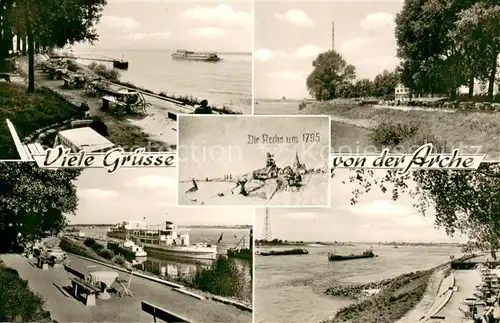 AK / Ansichtskarte Goetterswickerhamm_Niederrhein Cafe Restaurant Zur Arche am Rhein Bootsanleger Fahrgastschiff Promenade Goetterswickerhamm