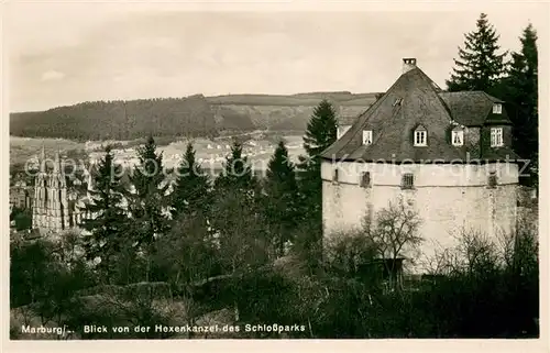 AK / Ansichtskarte Marburg_Lahn Blick von der Hexenkanzel des Schlossparks Marburg_Lahn