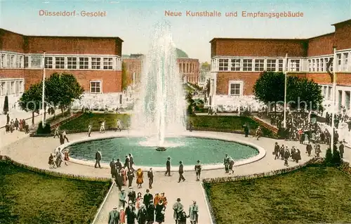 AK / Ansichtskarte Duesseldorf Neue Kunsthalle und Empfangsgebaeude Springbrunnen Duesseldorf
