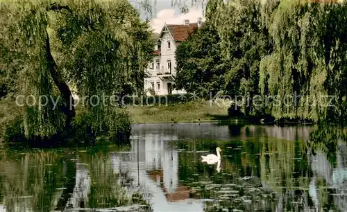 AK / Ansichtskarte Reinhardshausen Schwanenteich mit Haus Pruetzel Reinhardshausen