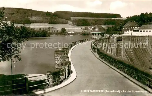 AK / Ansichtskarte Olpe_Stadt Gasthaus Listertalsperre Staumauer Hotel Koelner Hof 