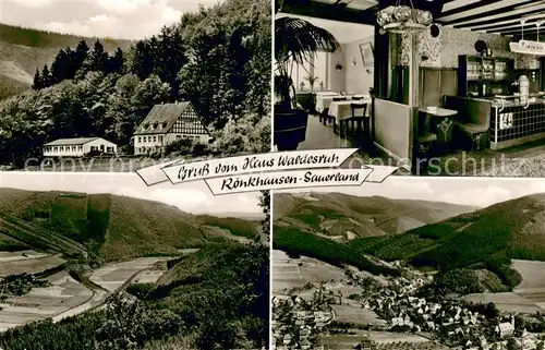 AK / Ansichtskarte Roenkhausen Gasthof Pension Haus Waldesruh Gastraum Panorama Roenkhausen