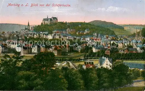 AK / Ansichtskarte Marburg_Lahn Blick von der Schaeferbuche Marburg_Lahn