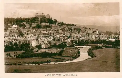 AK / Ansichtskarte Marburg_Lahn Blick vom Kapplerberg mit Schloss Marburg_Lahn