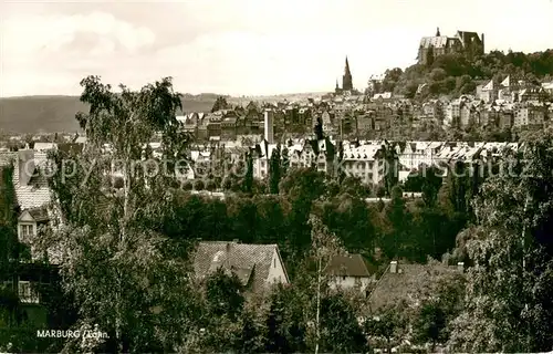 AK / Ansichtskarte Marburg_Lahn Blick auf die Burg Marburg_Lahn