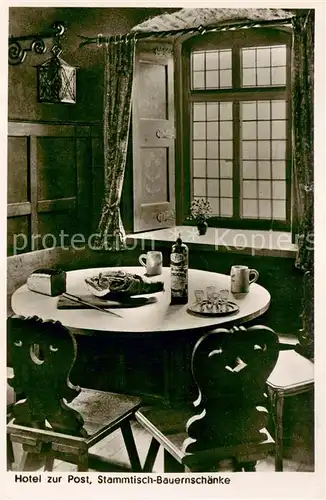 AK / Ansichtskarte Bilstein_Sauerland Hotel zur Post Stammtisch Bauernschaenke Bilstein_Sauerland